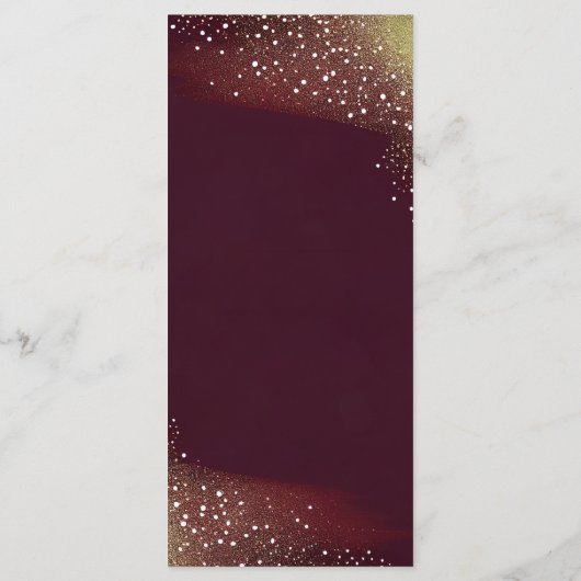 Menu Mariage de Crimson profond de nuit étoilé (Dos)