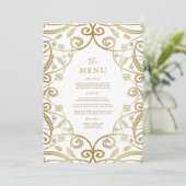 Menu Mariage de dentelle de Parties scintillant or (Debout devant)
