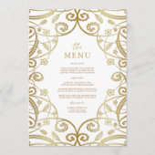 Menu Mariage de dentelle de Parties scintillant or (Devant)