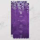 Menu Mariage de dentelle moderne violet (Devant / Derrière)