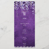 Menu Mariage de dentelle moderne violet (Devant)