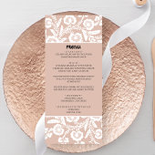 Menu Mariage de dentelle rustique