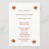 Menu Mariage de design d'automne (Dos)