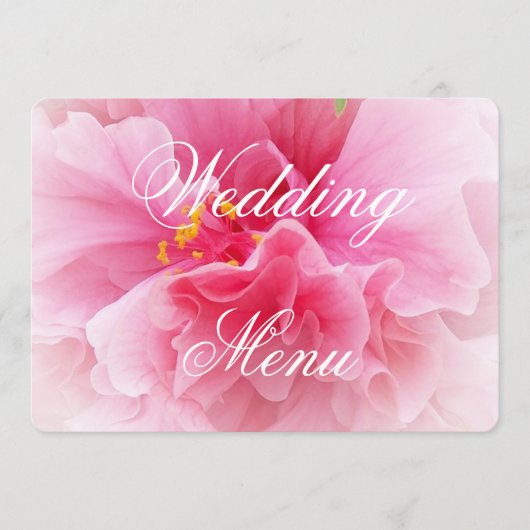 Menu Mariage de design floral rose (Devant)