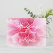 Menu Mariage de design floral rose (Debout devant)