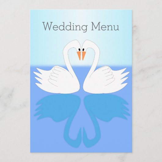 Menu Mariage de design Swans (Devant)