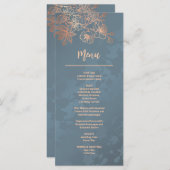 Menu Mariage de dessin au trait floral en or rose (Devant / Derrière)
