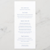 Menu mariage de dessin en feuille bleue et blanche (Dos)