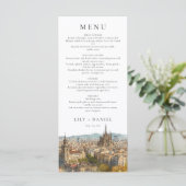 Menu Mariage de destination à l'aquarelle à Barcelone (Debout devant)