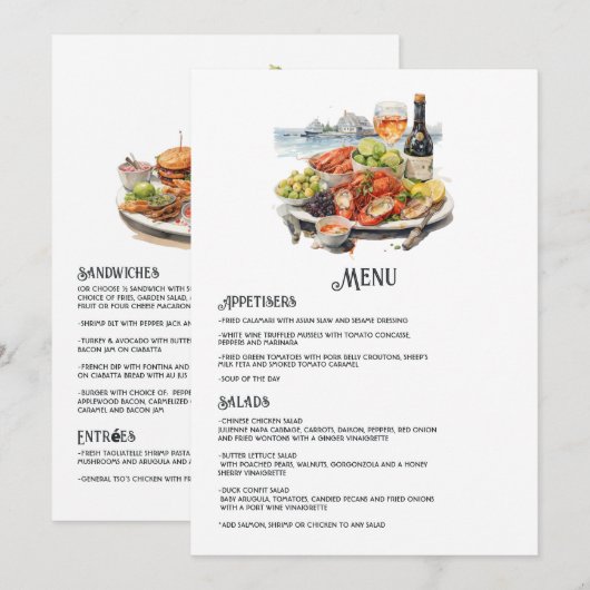 Menu Mariage de destination à Newport, Rhode Island (Devant / Derrière)