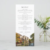 Menu Mariage de destination aquarelle à San Antonio (Debout devant)