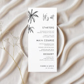 Menu Mariage de Destination avec Palmier Dessiné à la M