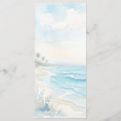 Menu Mariage de destination de plage à l'aquarelle (Dos)