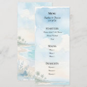 Menu Mariage de destination de plage à l'aquarelle (Devant / Derrière)