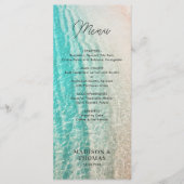 Menu Mariage de destination de plage d'été sur l'océan  (Devant)