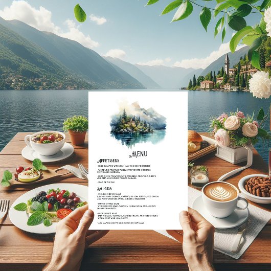 Menu Mariage de destination italienne du lac de Côme