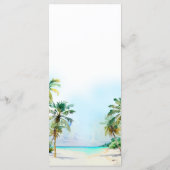 Menu Mariage de Destination sur une Plage Tropicale (Dos)