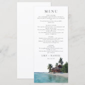 Menu Mariage de destination tropical à l'aquarelle (Devant / Derrière)