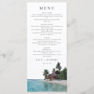 Menu Mariage de destination tropical à l'aquarelle