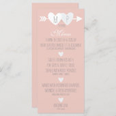 Menu Mariage de deux coeurs (Devant / Derrière)