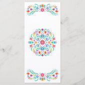 Menu Mariage de douche Fiesta Floral (Dos)