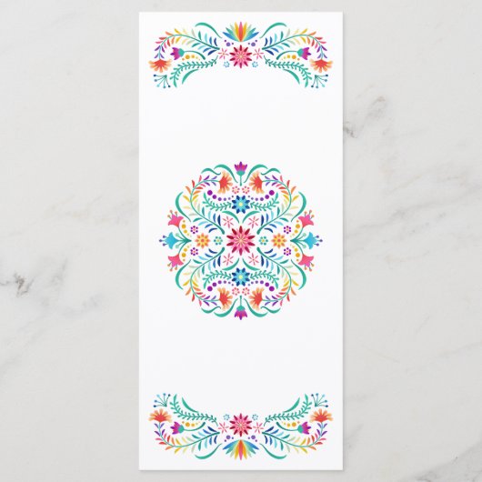 Menu Mariage de douche Fiesta Floral (Dos)