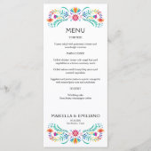 Menu Mariage de douche Fiesta Floral (Devant)