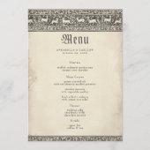 Menu Mariage de fantasy médiéval noir gravure vintage (Devant)