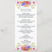 Menu Mariage de fête espagnole florale à l'aquarelle (Devant)
