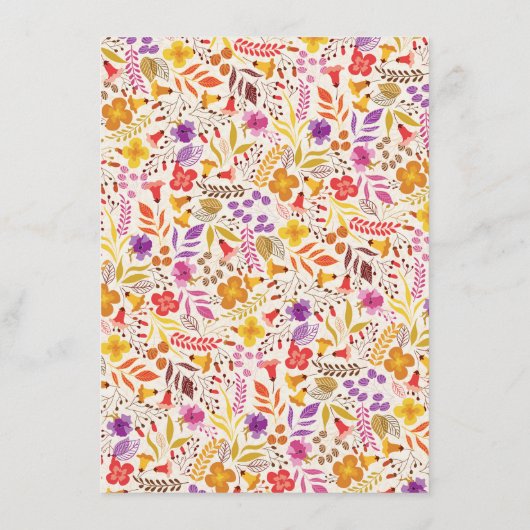 Menu Mariage de feuillage de Fleur sauvage Boho violet  (Dos)