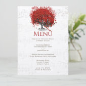 Menu Mariage de feuille de coeur rouge (Debout devant)