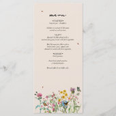 Menu Mariage de Fleur sauvage d'aquarelle Jardin & Inse (Devant)