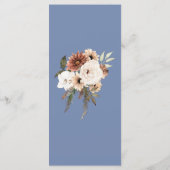 Menu Mariage de Fleur sauvage Rustique Dusty Blue (Dos)