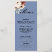 Menu Mariage de Fleur sauvage Rustique Dusty Blue (Devant)