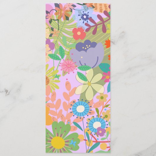 Menu Mariage de fleurs (Dos)