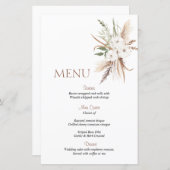 Menu mariage de fleurs beige Boho (Devant / Derrière)