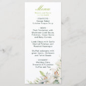 Menu Mariage de fleurs blanches (Devant)