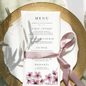 Menu Mariage de fleurs de cerisier d'aquarelle