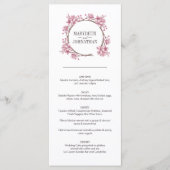 Menu Mariage de fleurs de cerisier rose (Devant)