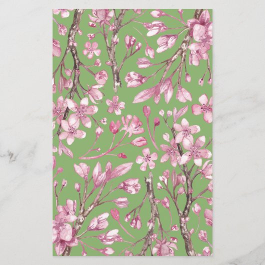 Menu Mariage de fleurs de cerisier rose (Dos)