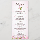Menu Mariage de fleurs de cerisier rose Sakura japonais (Devant)