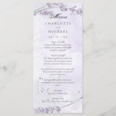 Menu mariage de fleurs de lavande d'aquarelle (Devant)