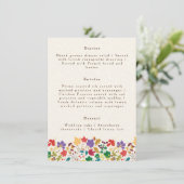 Menu Mariage de fleurs de prés pourpre jaune moutarde d (Debout devant)