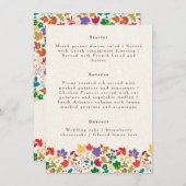 Menu Mariage de fleurs de prés pourpre jaune moutarde d (Devant / Derrière)