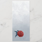 Menu mariage de fleurs marine et bordeaux (Dos)