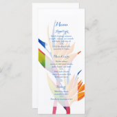 Menu mariage de fleurs tropicales (Devant / Derrière)