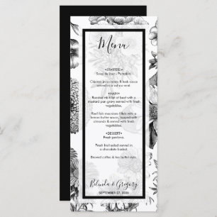 Menu Mariage de fleurs Vintages rustiques