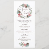 Menu Mariage de flocon de neige Berry Pine de Noël (Devant)