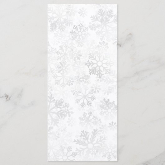 Menu Mariage de flocon de neige d'hiver (Dos)