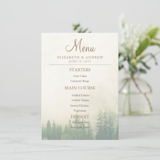 Menu Mariage de Forest Mountain (Debout devant)